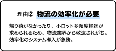理由②物流の効率化が必要