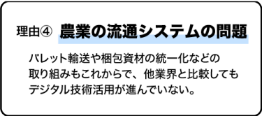 理由④農業の流通システムの問題